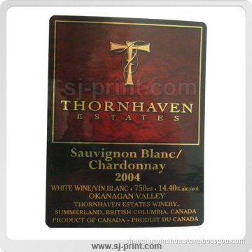 Self Adhesive Label, Thermal Label, Wine Paper Label, Beverage Label (SJ601)